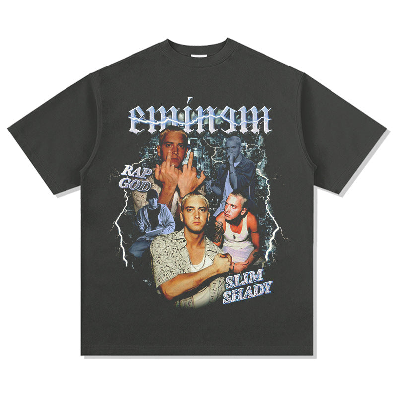 New york hip hop shop BC hip hop Eminem print short sleeve t-shirt