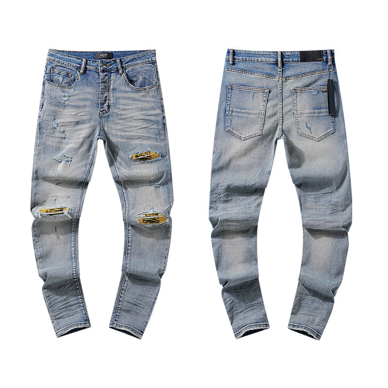 Amiri Jeans Ripped Patch Slim-Fit Stretch Slim-Fit Jeans
