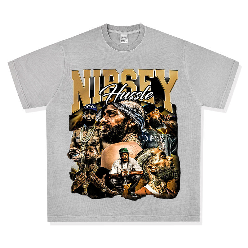 Marcas streetwear usa vintage Nipsey print short sleeve t-shirt