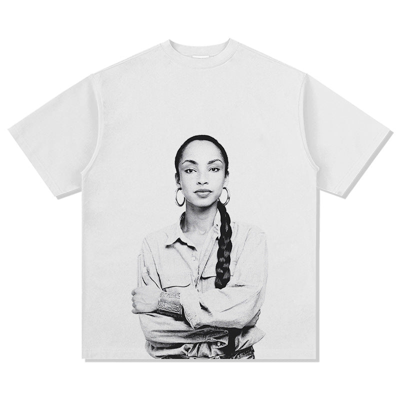 Marcas streetwear usa Sade Adu print short-sleeved t-shirt