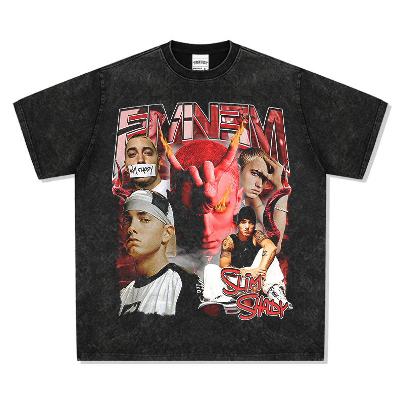 New york hip hop shop vintage hip hop EMINEM print short sleeve t-shirt