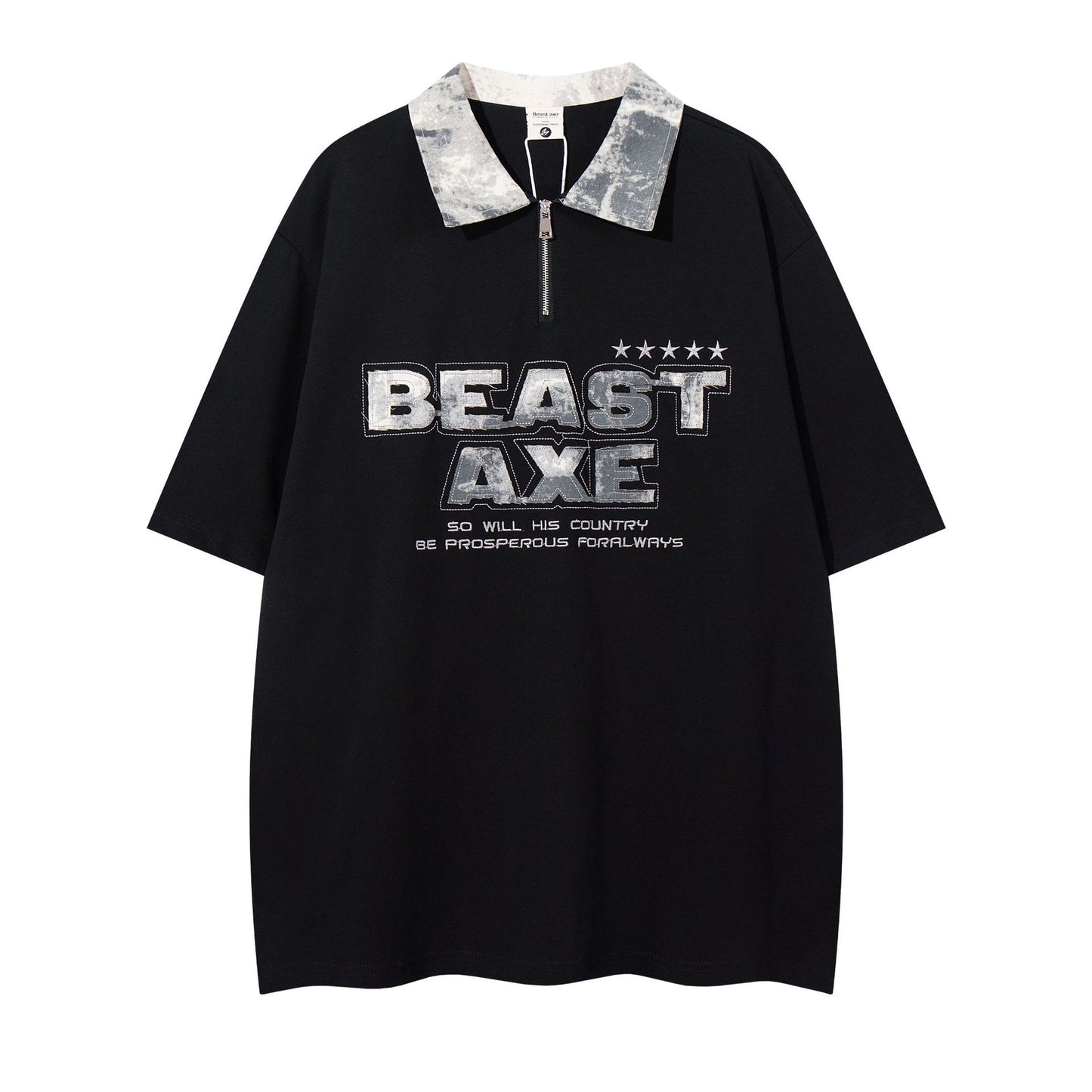 Hip hop shirt summer vintage embroidered polo shirt t-shirt short sleeve