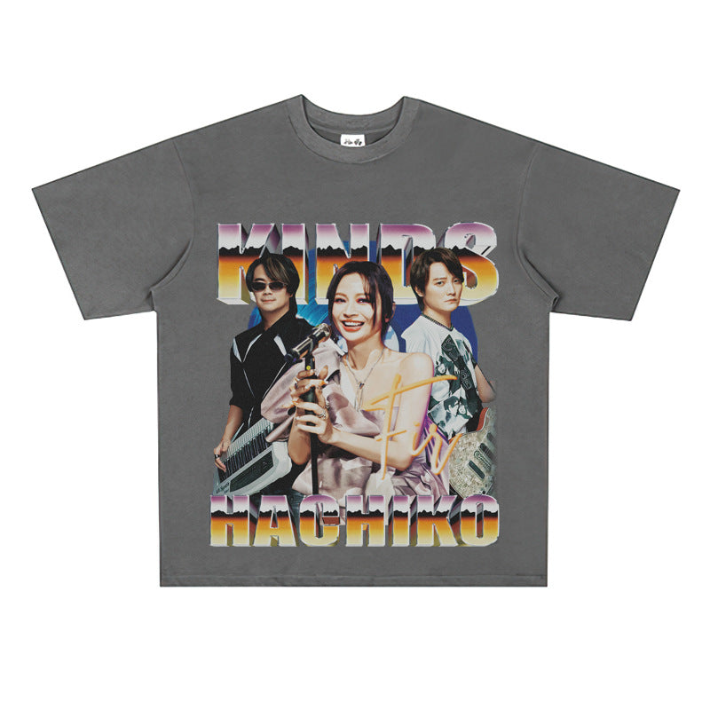 Film Star T Shirt National Fashion Rock Flyer Band Poster Commemorative Loose Street Cotton T-shirt