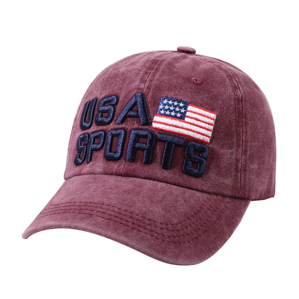 Vintage Usa Cap Embroidered Alphabet Cap