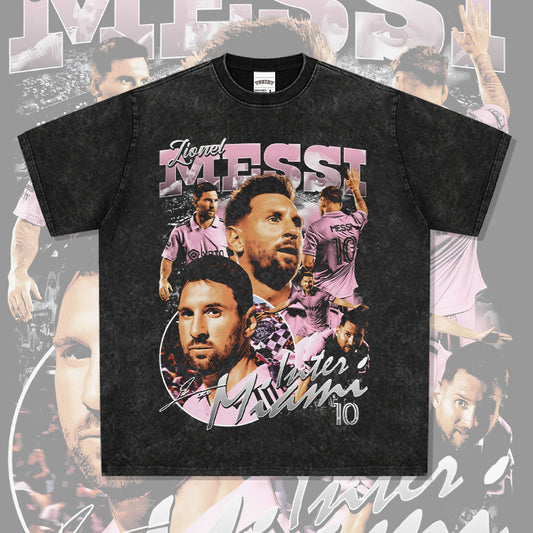 Marcas streetwear usa vintage messi print long sleeve short sleeve t-shirt