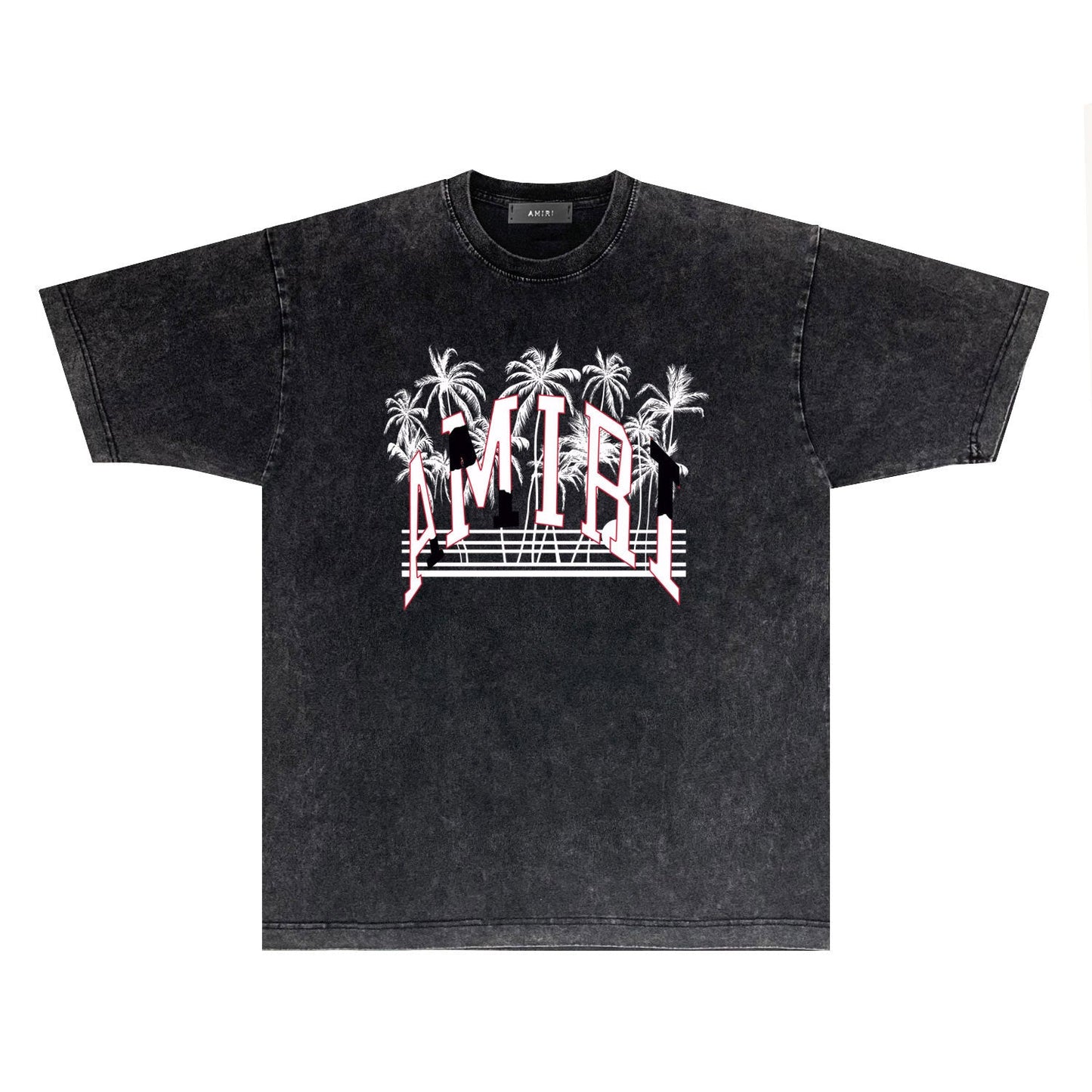 Amiri T-shirt Washed and Worn Retro Short Sleeve T-shirt