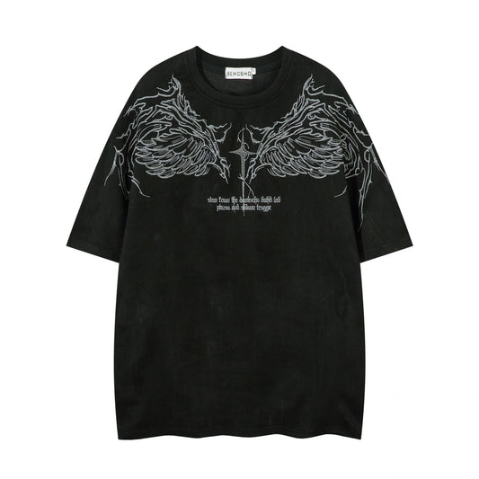 Vestimenta De Los 90 Summer Skull Embroidery Short Sleeve T-Shirt
