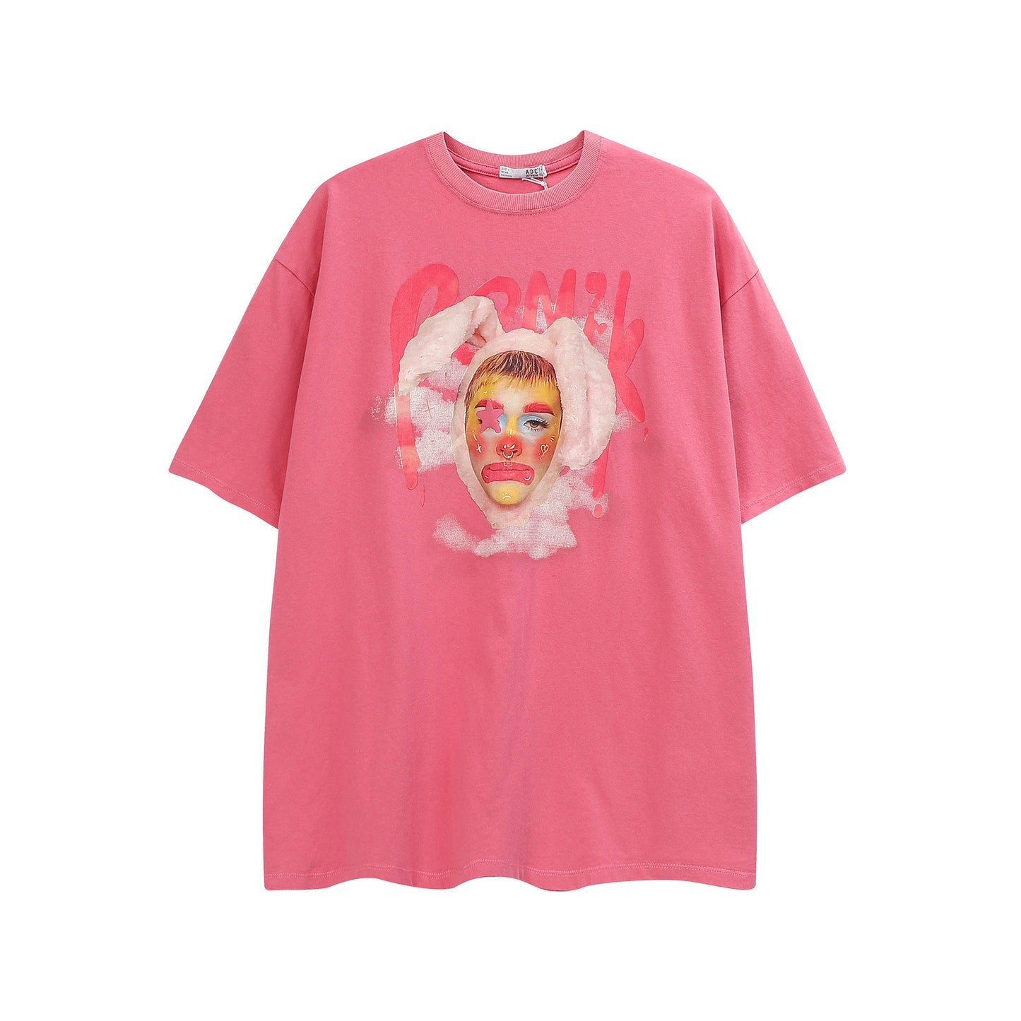 Hip hop clothing new york summer vintage clown print t-shirt short sleeve loose