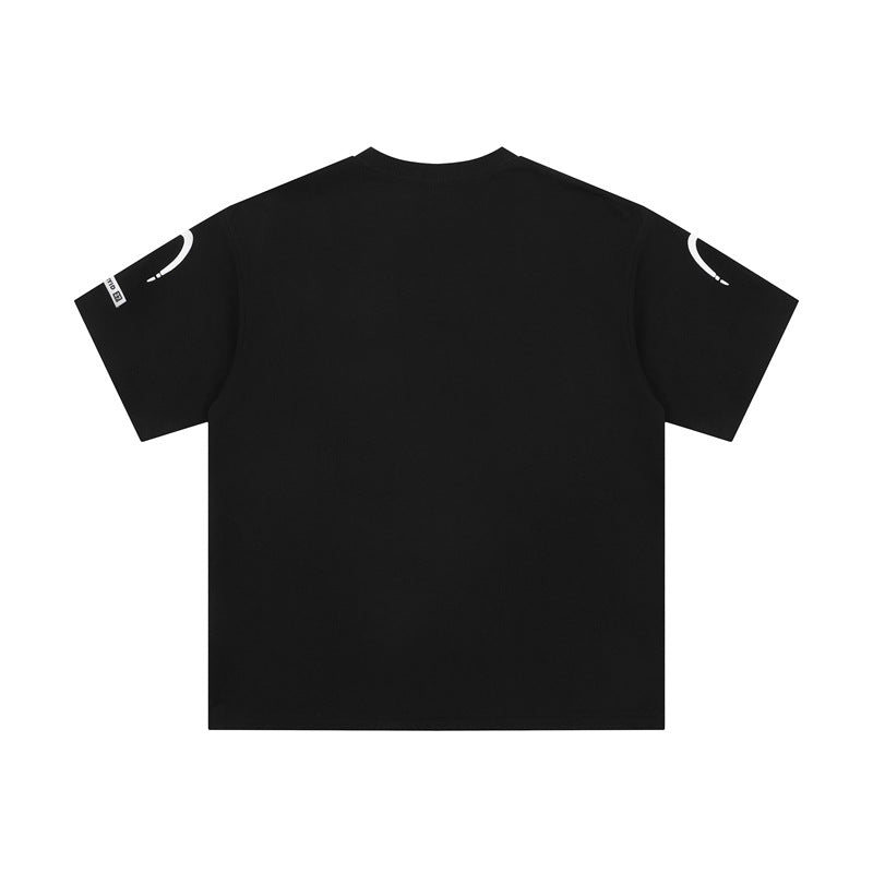 Camisas Retros Alphabet Print Short Sleeve T-Shirt