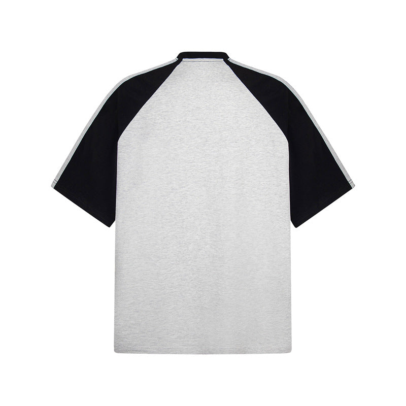 Casual Street Wear Vintage Shoulder Short Sleeve Summer Crew Neck Top