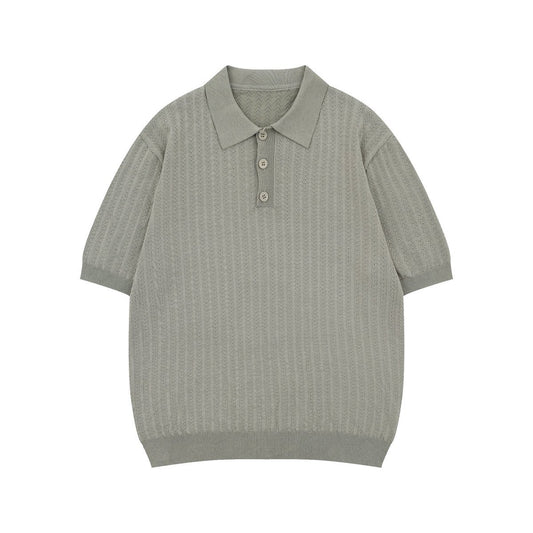 Hip hop clothing new york summer short-sleeved vintage knitted polo shirt lapel t-shirt