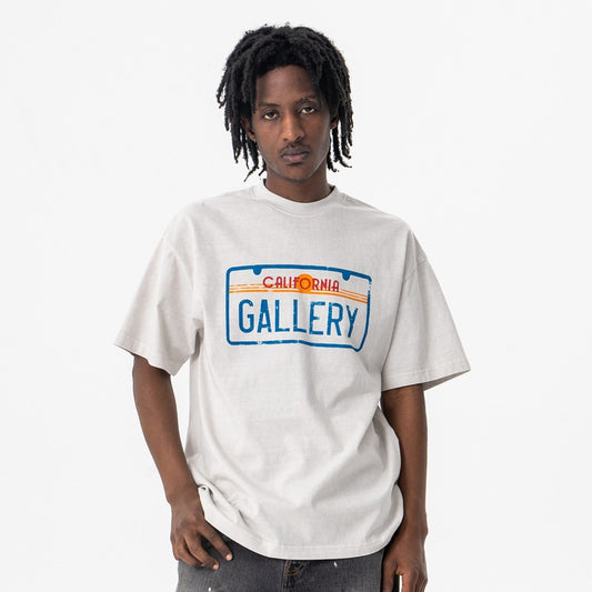 Vintage College Shirts Summer Washed Old Printed Hip Hop Crew Neck Short Sleeve T-Shirt