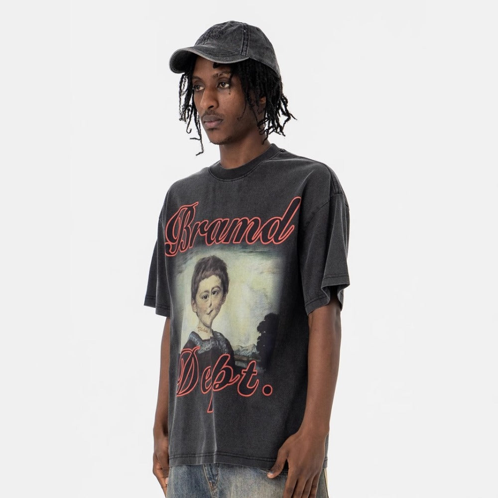 Vintage 90s Hip Hop Clothing Summer Vintage Kids Print Casual Crew Neck Short Sleeve T-Shirt