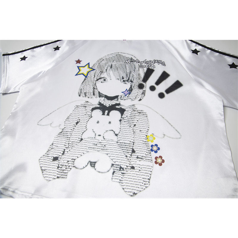 Hip Hop Shirts For Boys Loose Top Graffiti Short Sleeve T-Shirt