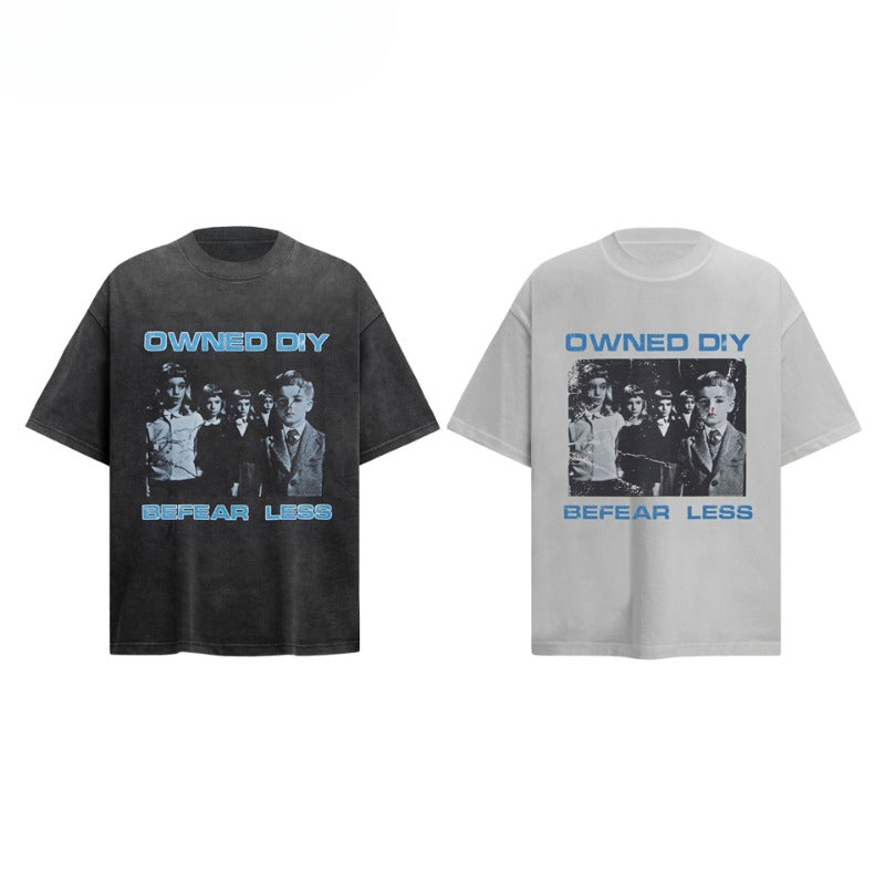 80s And 90s Vintage T Shirts Vintage Washing Water Old Fun Kids Short Sleeve T-Shirts