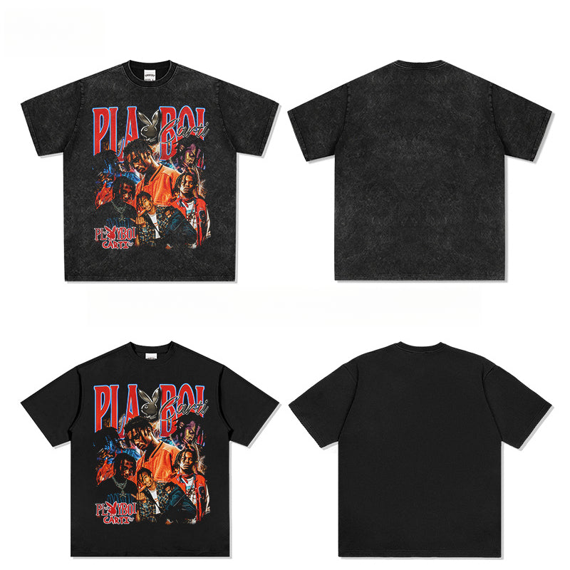 New york hip hop shop vintage hip hop carter print short sleeve t-shirt