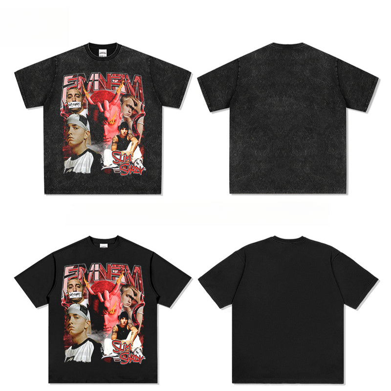 New york hip hop shop vintage hip hop EMINEM print short sleeve t-shirt