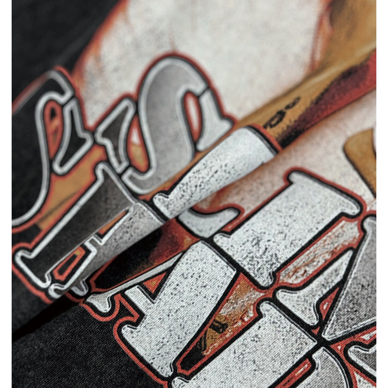 Cool t rapper Eminem Printed Hip Hop Short Sleeve Washed Old T-Shirt