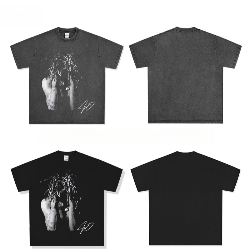 New york hip hop shop hip hop XXX Tentacion print short sleeve t-shirt