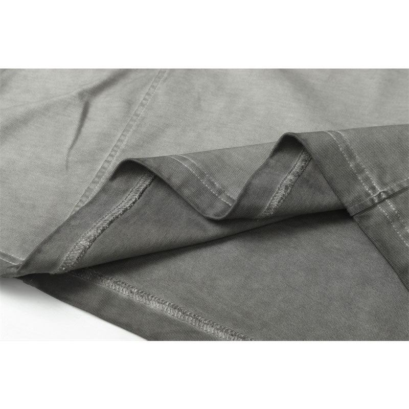 Stone Washed T shirt Vintage Washed Polo Shirt Lapel Short Sleeve Shirt