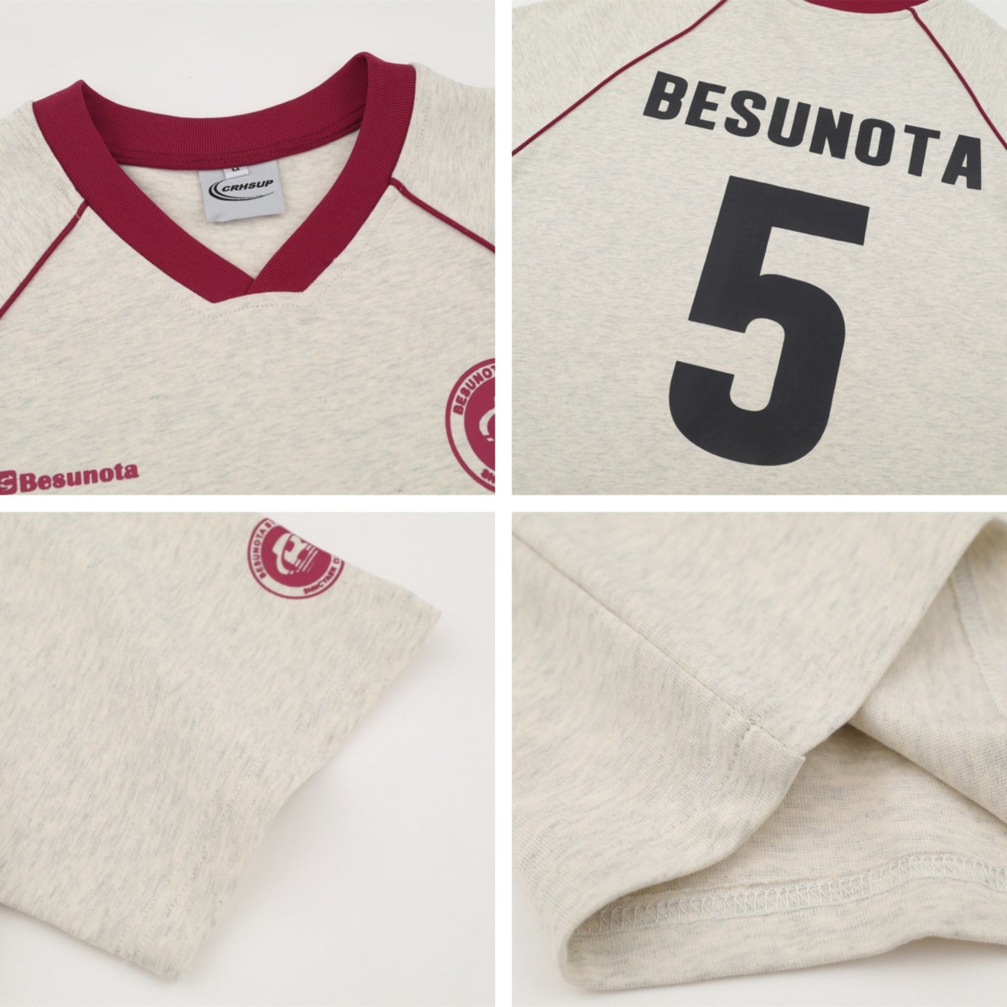 Distorted vintage letter print V-neck short-sleeved T-shirt summer loose casual top