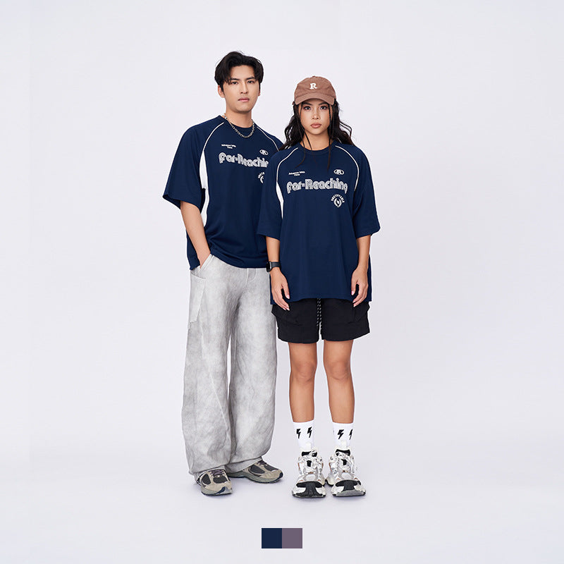 Racing oversized t shirt summer racing suit short sleeve t-shirt