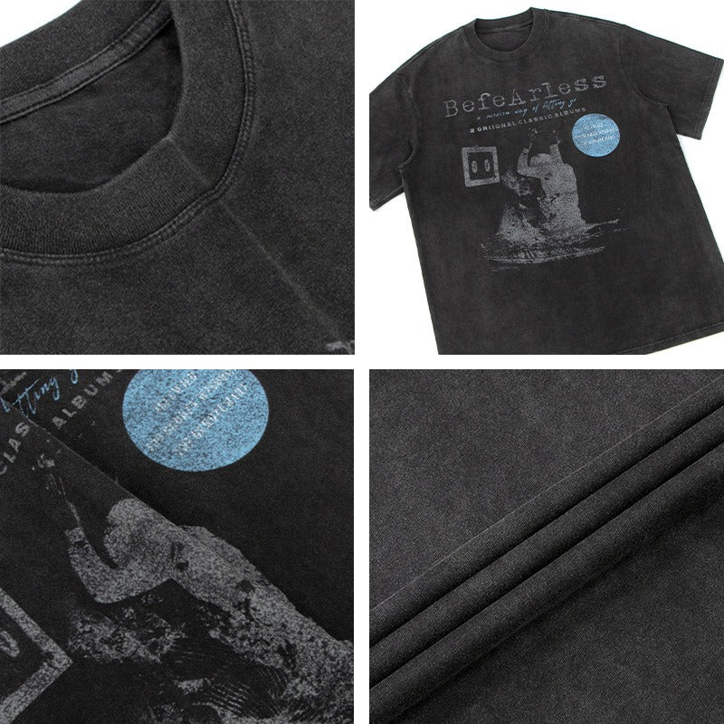 80s And 90s Vintage T Shirts Vintage Washing Old Abstract Short Sleeve T-Shirts