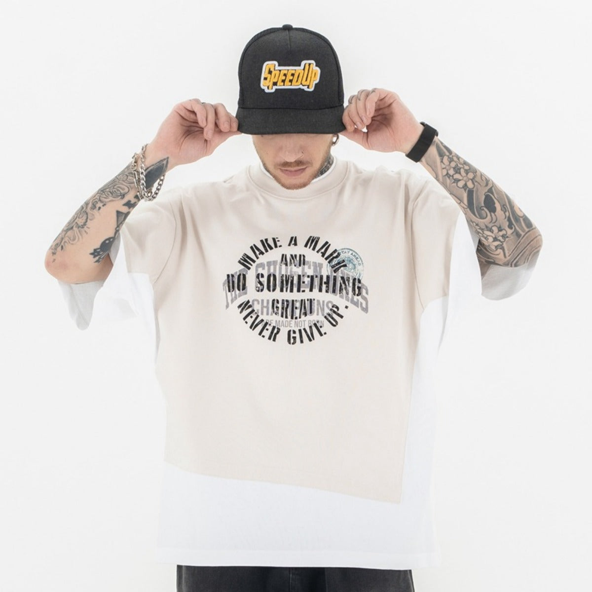 Vic Streetwear Summer Letter Print Short Sleeve T-Shirt