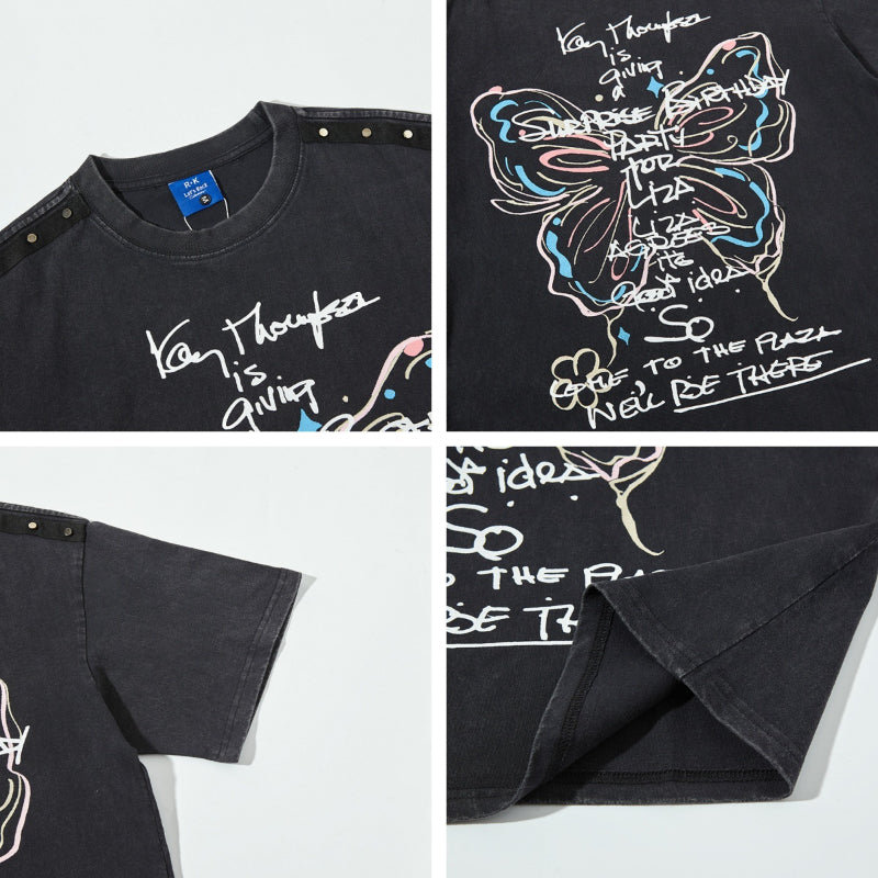 Nyc T Shirt Butterfly Short Sleeve T-Shirt Summer Loose Top