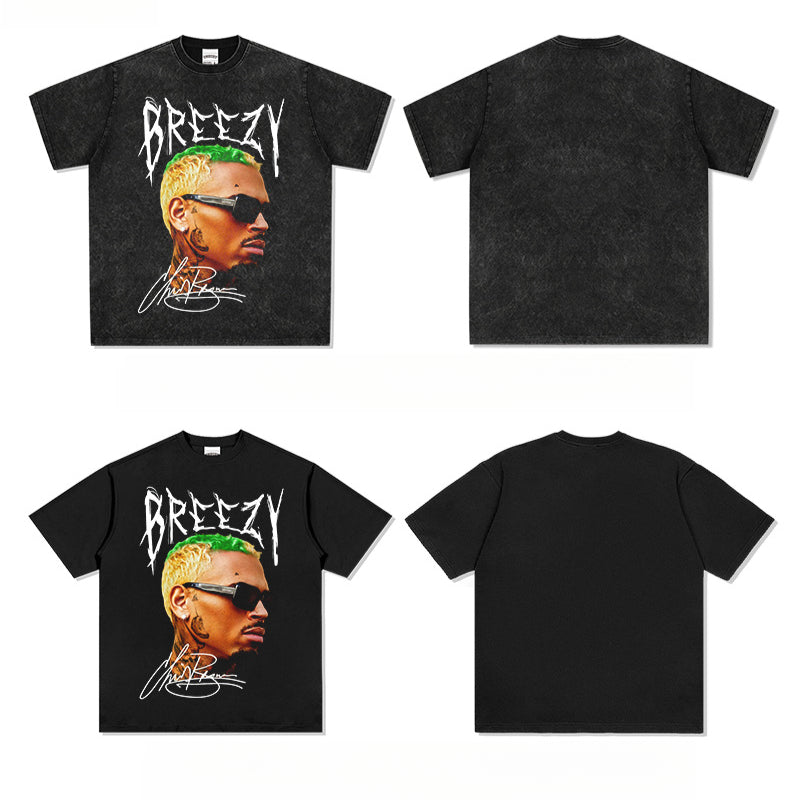 New york hip hop shop vintage brown, print short sleeve t-shirt