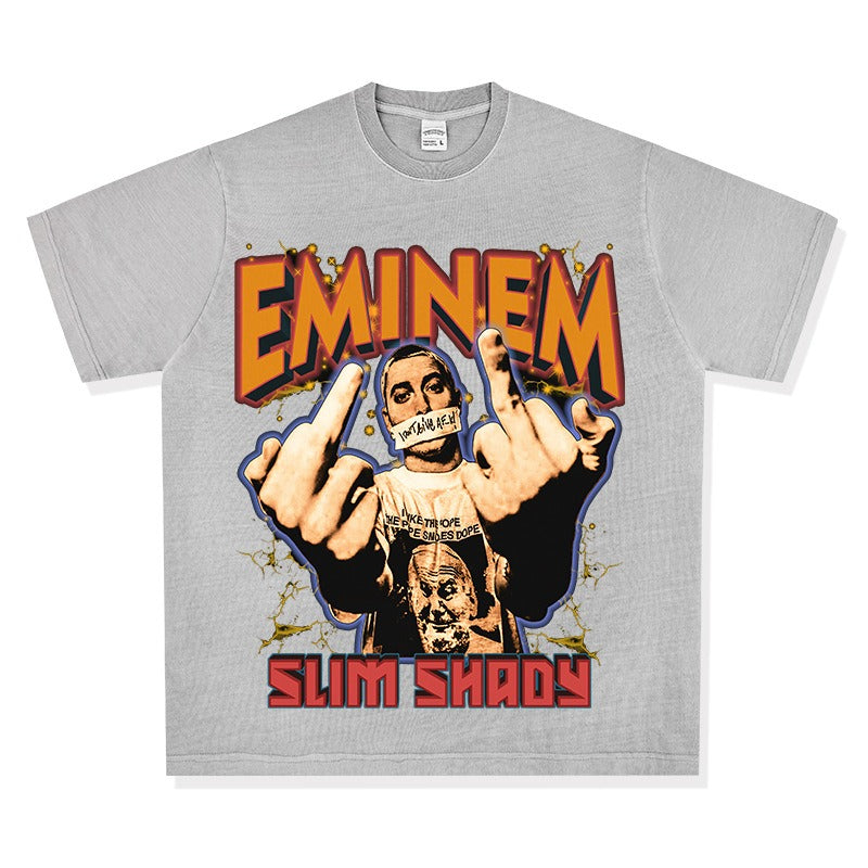 New york hip hop shop vintage hip hop Eminem print short sleeve t-shirt