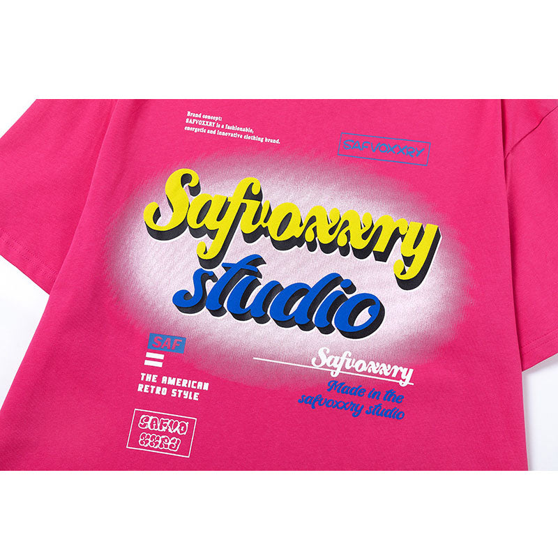 Vintage Tišö Rt Vintage Letter Print Short Sleeve T-Shirt