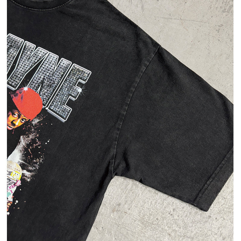 Marcas streetwear usa vintage ilwayne print short sleeve t-shirt