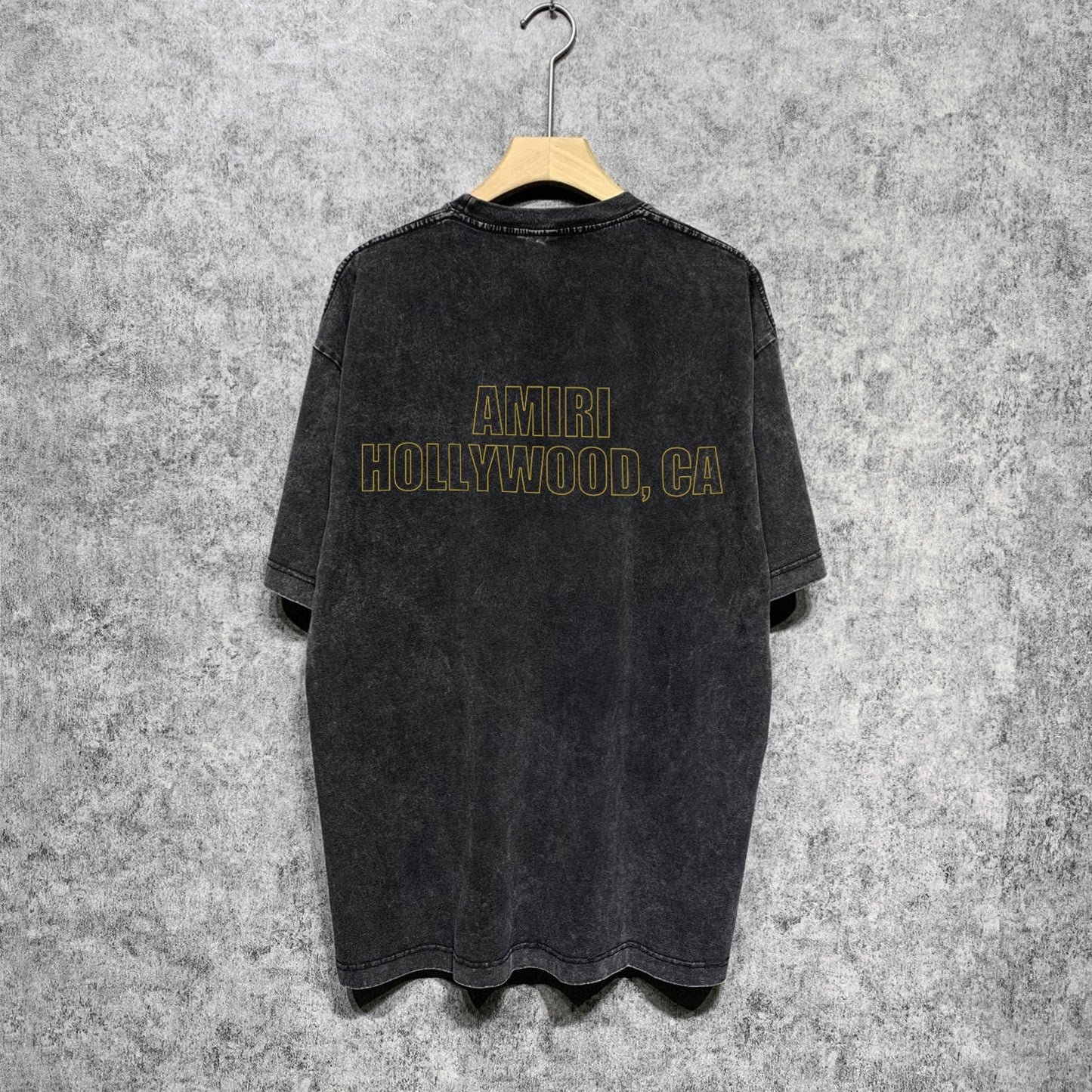 Amiri washed t-shirt oil painting flying eagle short sleeve
