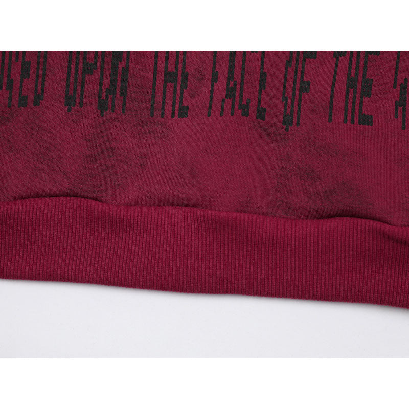 Streetwear Hoodie Hip Hop Vintage Old English Alphabet Print Hooded Sweater