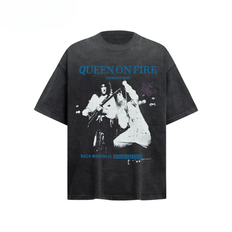 80s And 90s Vintage T Shirts Vintage Washing Old Band Short Sleeve T-Shirts