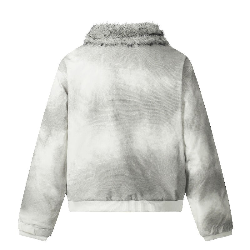 Unisex Down Jacket Men's Winter Vintage Fur Collar Jacket