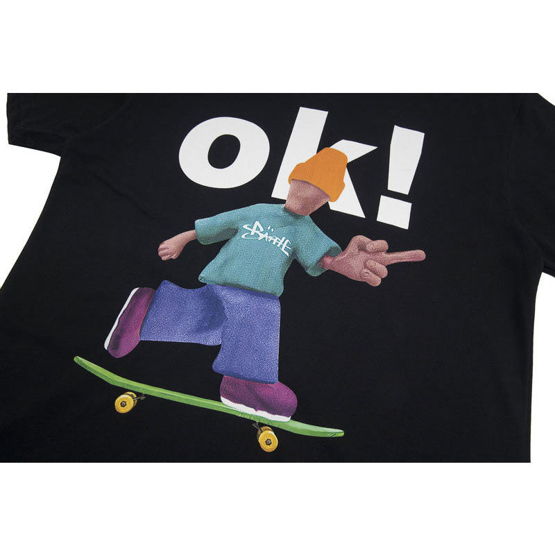 Hip Hop Clothes New York Cartoon Print Short Sleeve T-Shirt Summer Top