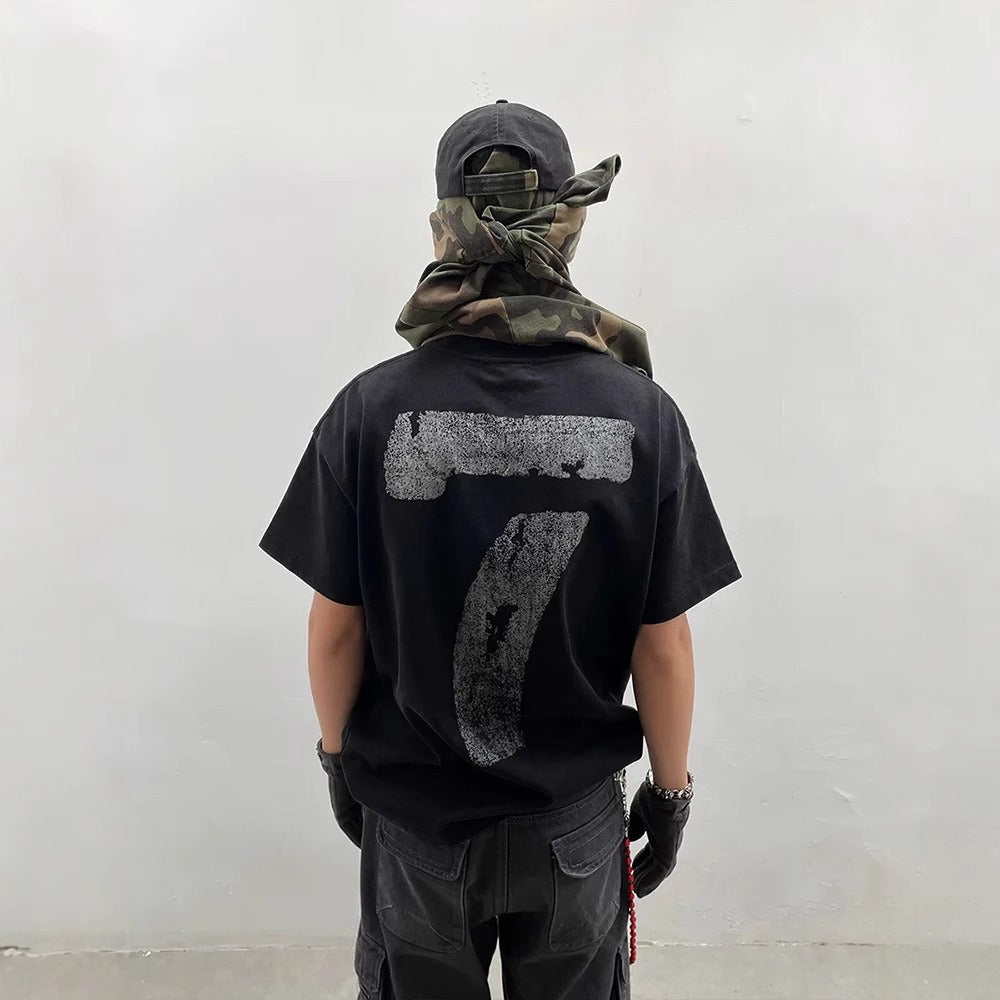 Streetwear Eua t shirt washed and made old childlike duck print short sleeve t-shirt