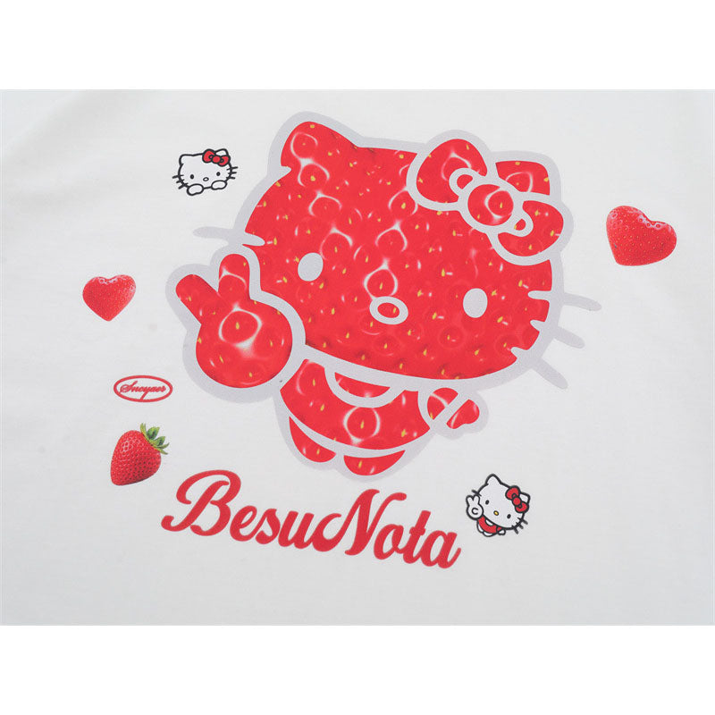 US drip outfits Summer Vintage Pussy Print Casual Loose Short Sleeve T-Shirts