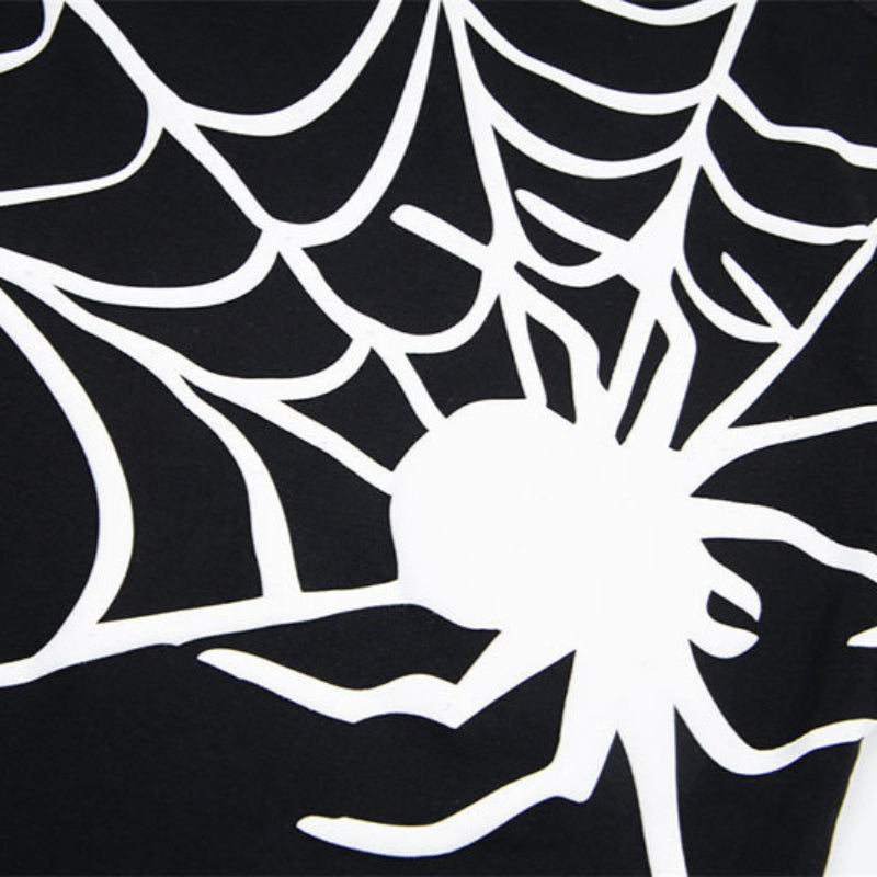 Vintage Tišö Rt Vintage Hair Spider Bubble Print Sleeve Spider Loose T-Shirt