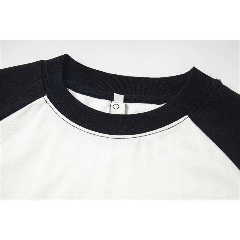 Casual Street Wear Vintage Crew Neck T-Shirt Short Sleeve Top