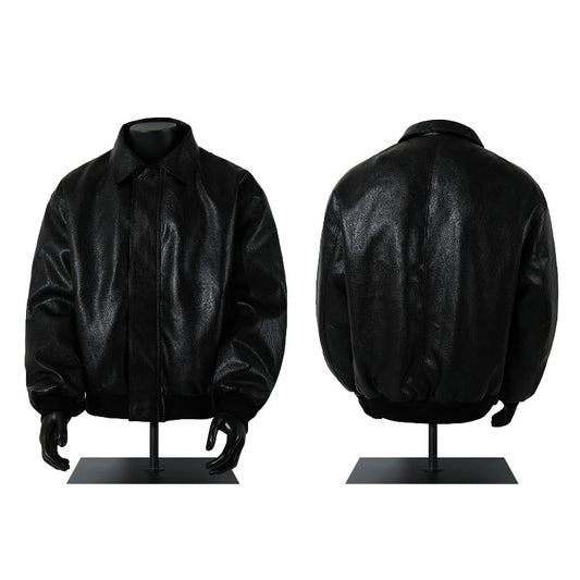 Unisex Down Jacket Vintage Leather Jacket Padded Men