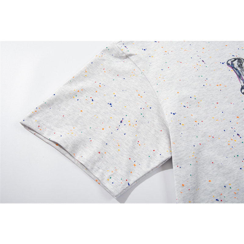 US drip outfits Summer Vintage Star Print Casual Loose Short Sleeve T-Shirts
