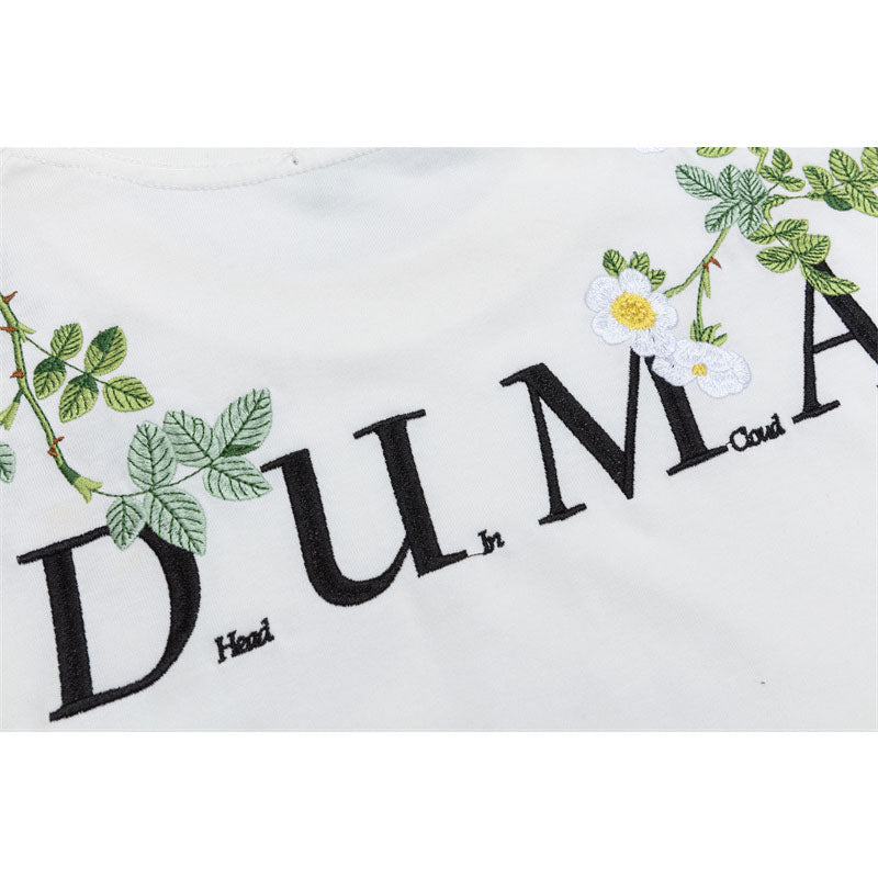 Hip Hop Shirts For Boys Floral Wreath Short Sleeve T-Shirt Summer Loose Top