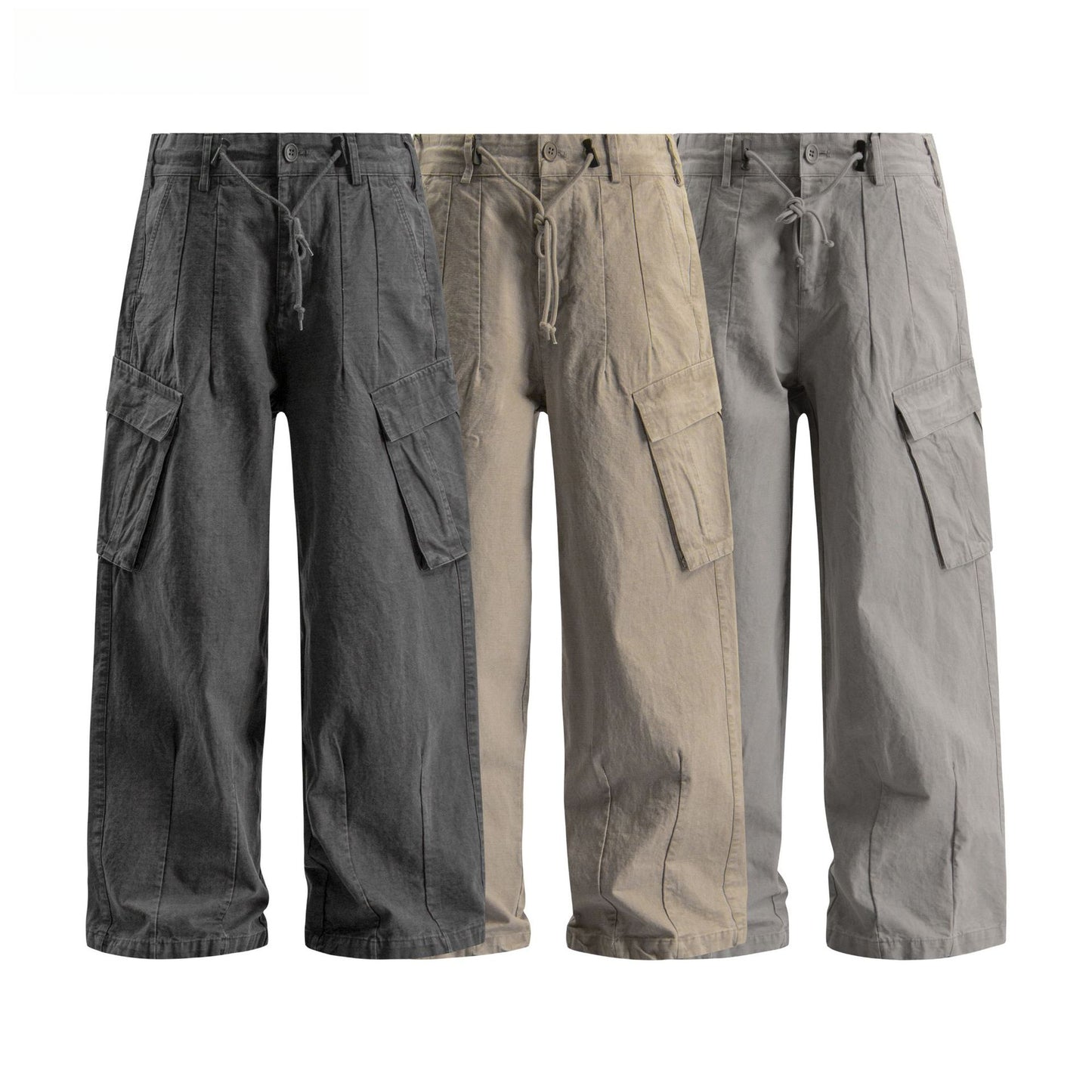 Hip Hop Pants For Boys Vintage Washed Old Overalls Loose Straight Casual Pants