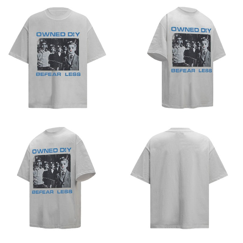 80s And 90s Vintage T Shirts Vintage Washing Water Old Fun Kids Short Sleeve T-Shirts