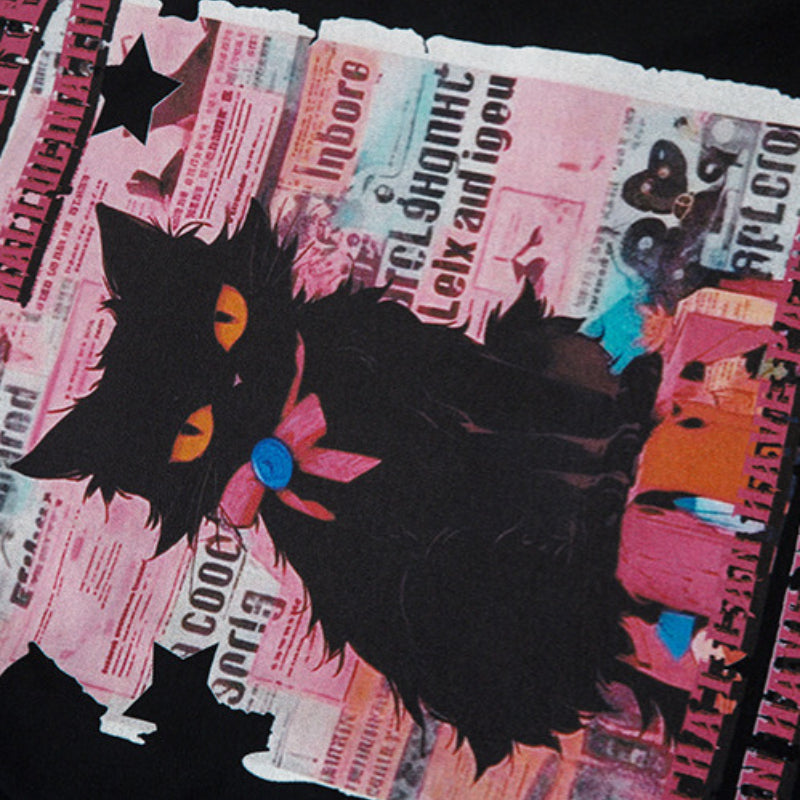 Vintage Usa Shirt Pussy Print Long Sleeve T-Shirt oversize