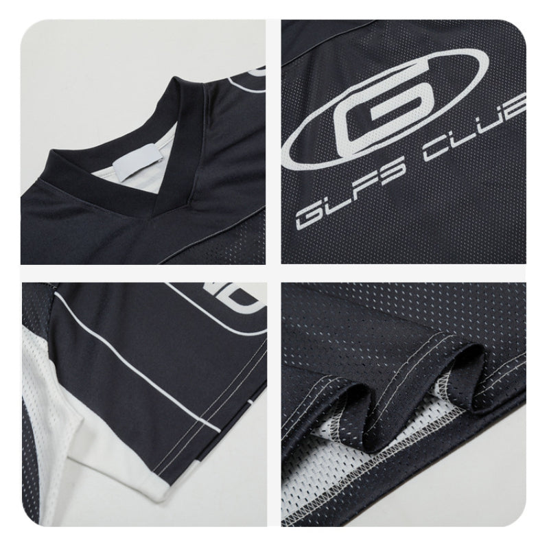 Racing oversized t shirt summer racing print mesh short-sleeved top