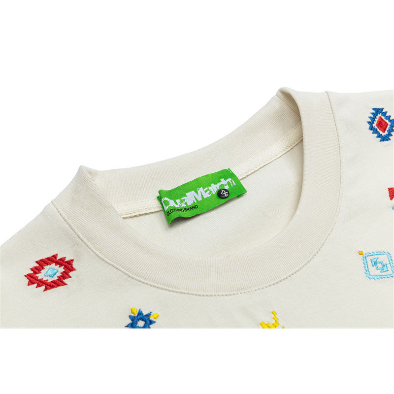 Hip Hop Shirts For Boys Embroidered Short Sleeve T-Shirt Vintage Casual